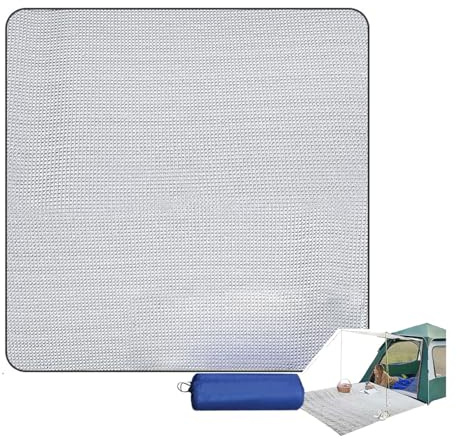 Faltbare Picknickdecke Alu-Isomatte, Schaumstoffmatten, Isomatte for Camping, Isolierdecke, 4mm Dicke Faltbare Zeltmatte, Thermomatte, aus Alufolie und EPE(1.2 x 2m)