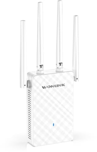 WONLINK WLAN Verstärker, 1200 Mbit/s Dualband WLAN Repeater mit 4 Antennen, 1x LAN/WAN Port | WPS | MU-MIMO Technologie, Repeater/Router/AP Modus, Signal-LEDs - für Zuhause und Büro