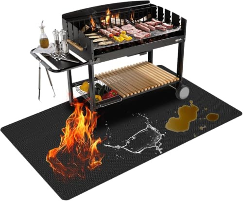 164x132 cm Feuerfeste Unterlage, Outdoor BBQ Matte für Holzkohlegrill, Hält Temperaturen von bis zu 2000 °F Stand,Gasgrill, Camping, Picknick (132 * 163)