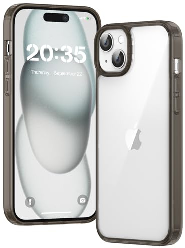 Voyahülle Clear Case for iPhone 15 Plus, Ultra Thin, Shockproof TPU Cover, Anti-Yellowing, Crystal Clear, Phone Case for Apple iPhone 15 Plus - black