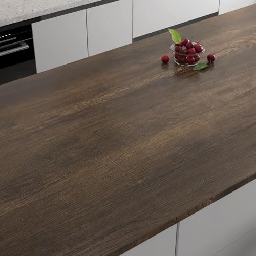 YENHOME Möbelfolie Holz Klebefolie Holzoptik 60x300cm Holztapete Selbstklebend Vintage Dekorfolie Holzoptik Klebefolie Möbel Braun für Tür Schrank Küchenfolie Arbeitsplatte Wasserfest Verschleißfest