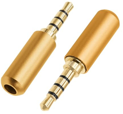 LifgWas 2 Pièces Jack 3,5mm, Connecteur Audio Souder, Fiche MéTallique Prise Casque, avec Pince De Ligne