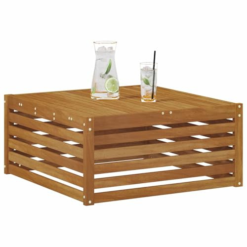 vidaXL Tisch für Outdoor Massivholz Akazie Natur 79 x 79 x 37 cm, Elegante Balkonmöbel, modernes Gartendesign, widerstandsfähig, pflegeleicht, modulare Gestaltung