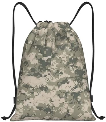 EDPXKL Digital getarnter Turnbeutel im Armee-Look, wasserdichte Sporttasche, geeignet für Reisen, Yoga, Schwimmen und Strand