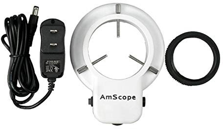 AmScope LED-48 48 LED Mikroskop Ringlicht mit Dimmer und Adapter