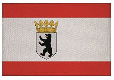 U24 Aufnäher Berlin Dienstflagge Fahne Flagge Aufbügler Patch 9 x 6 cm
