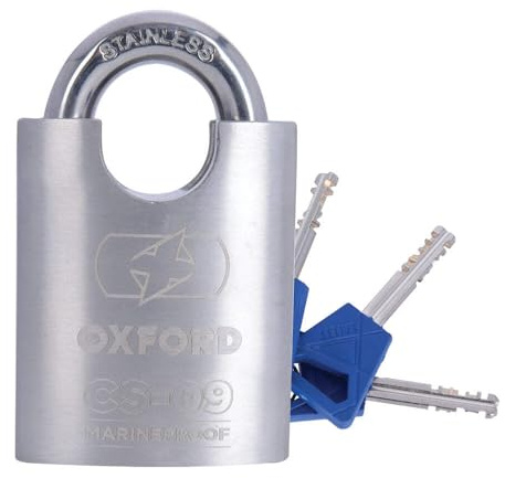 Oxford CS-12 Marine Proof Cadenas en Acier Inoxydable – 5 Ans de Garantie – Argent, 60 mm