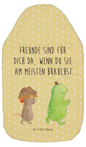 Mr. & Mrs. Panda Wärmflasche Schildkröte Maus - Geschenk, Wärmflasche mit Bezug, beste Freundinnen, Freundinnen, Wärmekissen, Kinderwärmflasche,