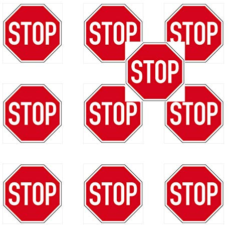 GreenIT 10 Aufkleber 5cm Stop Schild Sticker Halt Achtung Zeichen Symbol 4061963009505