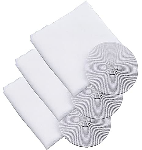 Window Screen Mosquito Netting,3 Pack Fly Screen Window DIY Self-Adhesive Insect Mesh Curtain Bug Bee Protector with 3 Rolls Hook Sticky Tape,Fitted to Multiple Windows