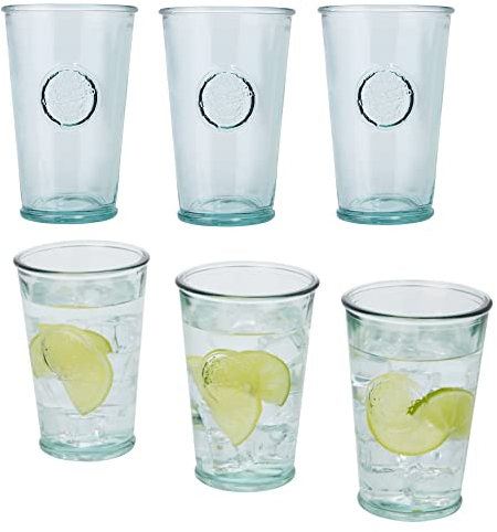 noTrash2003 Nachhaltige Recycling Wassergläser Trinkgläser Longdrink Tumbler lose im Dreier Set 300 mL