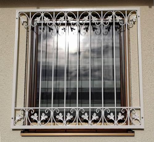 Fenstergitter Metall Schmiedeeisen Einbruchschutz Monaco-Z100 flex Verzinkt nach Maß, Breite Universal Alles:Breite 17 cm