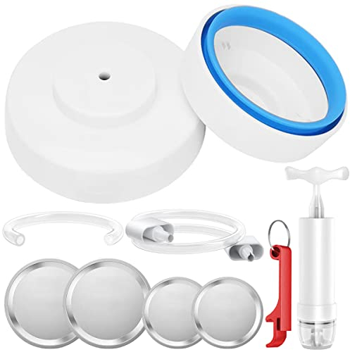 Mason Jar Vacuum Sealer Kit and Accessory Hose Portable Jar Sealer for Food Saver Vacuum Sealer Food Storage Set with Manual Air Pump for Wide Mouth/Regular Mouth Mason Jar(Vacuum sealing Kit 1)