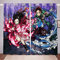 DDONVG Demon Verdunkelungsvorhänge Japan Anime Vorhang 100% Polyester Vorhang Mit Ösen Für Kinderzimme Schlafzimmer Dekoration (4,183x160cm(BxH)/ 91.5x160cmx2)