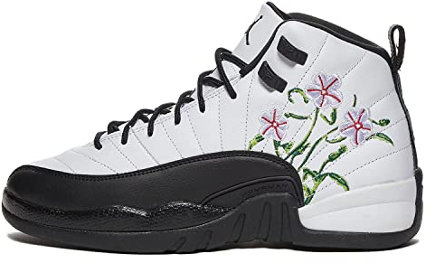 Jordan Air Jordan 12 Retro (Big Kid), Bianco/Nero/Verde vivido/Nebbia di lavanda, 38 EU