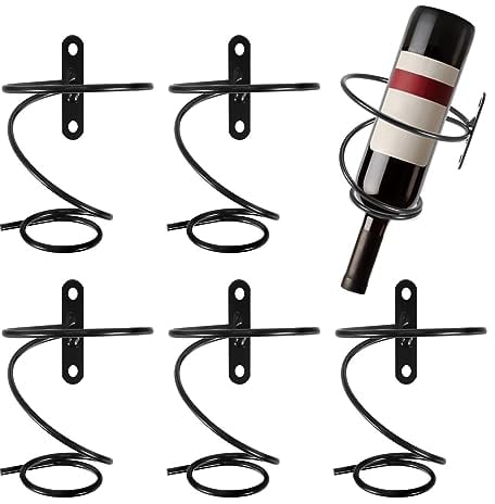 Confezione da 6 scaffali per Vino montati a Parete – Rosso Bottiglie di Vino Porta Display, in Metallo scaffale per Vino