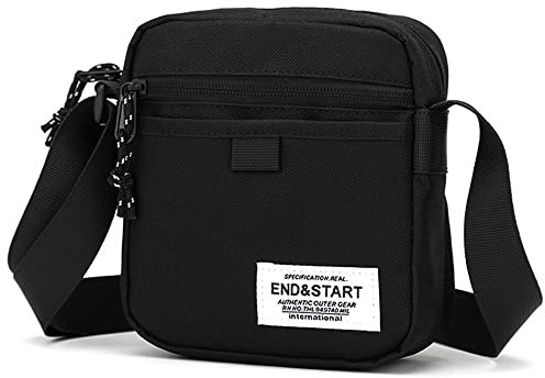 Handy Umhängetasche Herren, Handy Schultertasche Herren Klein, Unisex Herrentasche Handytasche zum Umhängen Geldbörse Kleine Messenger Bag Brusttasche Bürotasche Business Tasche Crossbody Bag, Schwarz