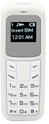 Kleinstes Handy mit Ohrbügel, 0,66 Zoll Entsperrtes Bluetooth Telefon mit Kleinen Tasten, BM30 Bluetooth Ohrhörer, Unterstützt SIM Karte. 350 MAh (White)