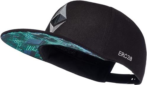 Cadency® Snapback Cap Ethereum, Crypto, Schwarz, Unisex, Größenverstellbar