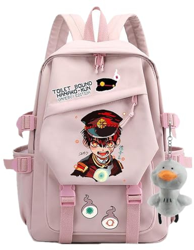 Anime Manga Hanako-kun Nylon Rucksack Cartoon Schule College Tasche für Yugi Amane Fans Cosplay Geschenk, rose, One size