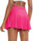 Timuspo Gonna da tennis da donna plissettata con pantaloni, a vita alta, sportiva, con tasche, perfetta per sport estivi, escursionismo, corsa, Colore: rosa., L