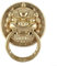 Maniglia ad anello in ottone massiccio, stile vintage, 140 mm, per porta d'ingresso (ottone)