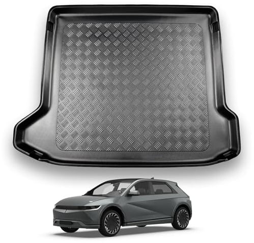 NOMAD Hyundai Ioniq 5 (2021+) Boot Liner Tailored Fit Car Floor Mat Protector Non Slip Waterproof Raised Edges Compatible Custom Fit Accessory Black Dog & Pet Friendly Easy Install All-Weather