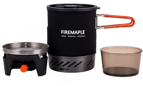 Fire-Maple X1 Backpacking and Camping Stove Gas Cooking System | Outdoor Propane Cooking Gear | Portable Pot/Jet Burner Set | Ideal for Hiking, Trekking, Fishing, Outdoors (Black)