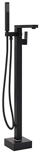 Générique Robinet de Baignoire sur Pied Noir Acier Inoxydable 90 cm,Accessoires de Baignoire,Becs de Baignoire,145096