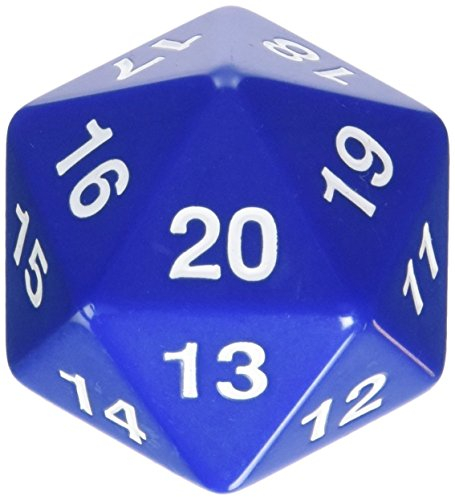 Koplow Games 14797 - W20 Countdown Würfel, 55 mm, blau
