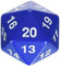 Koplow Games 14797 - W20 Countdown Würfel, 55 mm, blau