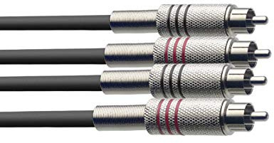 Stagg 25018293 Twin-Kabel (2 m, Stecker-auf-Stecker)