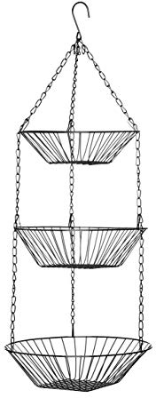 Premier Housewares 509653 3-Tier Chrome Hanging Baskets, 28 x 71 cm, Silver
