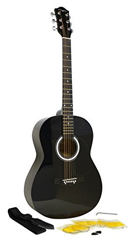 Martin Smith Acoustic Guitar with Strings, Plectrums & Strap - Black