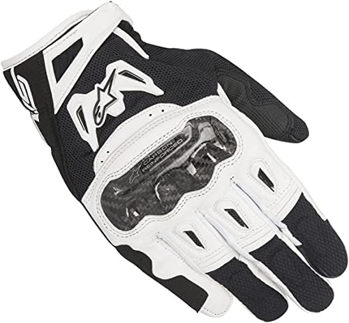 Alpinestars Handschuhe SMX-2 AIR CARBON Motorrad Leder Mesh schwarz weiÃŸ Gr. L/9