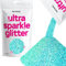 Hemway Ultra Sparkle Glitter - Turquoise Blue Holographic | Metallic Flakes for Resin & Epoxy Crafts | Supplies for Tumblers, Festival, Hair, Face, Body, Eye & Nail Art Decoration | 100 g