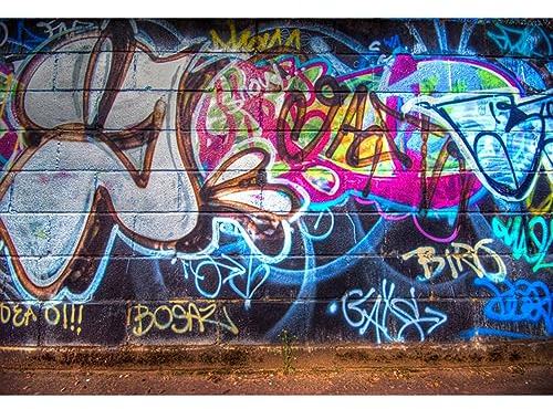 YongFoto 3x2m Vinilo Fondo de Fotografia Graffiti Pintada Pared Urbano Calle Abstracto Art Pintura Fondos para Fotografia Fiesta Niños Boby Boda Adulto Retrato Personal Estudio Fotográfico Accesorios