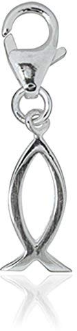 Chili Creative® Charm Astro Anhänger Fische 15 mm, 925 Sterling Silber Für Armband Kette, Glückbringer Talisman Sternzeichen