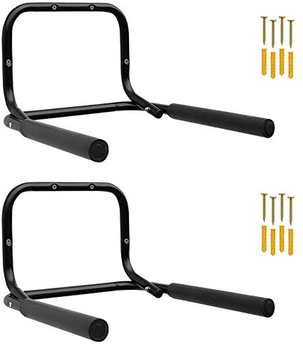 2x WELLGRO® Wand Fahrradhalter - Stahl, schwarz, klappbar, Tragkraft bis 50 kg, Wandmontage, weiche Schaumstoffpolsterung