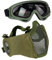 AOUTACC Airsoft-Maske mit taktischer Schutzbrille,Airsoft Maske mit Gehörschutz, Protective Gear Set für Erwachsene Männer Frauen Paintball Schießen CS-Grün