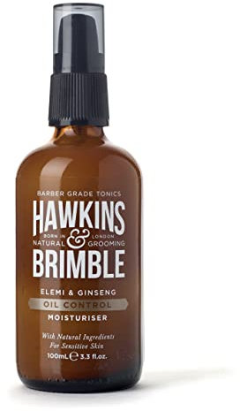 Hawkins & Brimble - Mens Face Moisturiser, 100ml - Energising Face Moisturiser for Oil Control, Hydrating & Sensitive Skin with Natural Ingredients - Men’s Moisturiser with No Parabens/Animal Testing
