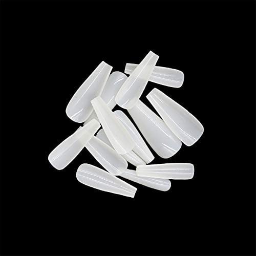 Coffin Fake Nails 500pcs Natural Acrylic Nails Full Coverage Ballerina Artificial Nail Tips Long Nails 10 Sizes