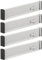 mDesign 4er-Set verstellbarer Schubladeneinsatz – praktischer Schubladen Organizer für Schrank und Kommode – flexibler Schubladenteiler aus Kunststoff – grau