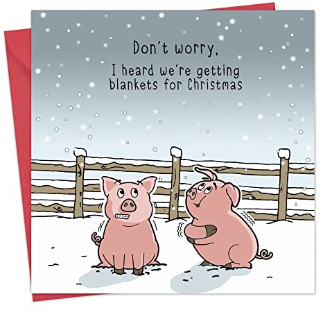 Twizler Funny Christmas Card - Pigs in Blankets - Merry Christmas Card - Humorous Mens Happy Xmas Male - Womens Xmas Female