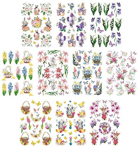 Ideen mit Herz Transparent-Stickerbogen | Frühlingszauber | Verschiedene Designs | Mit Veredelung | DIN A4 | 10 Bogen