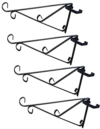 Ornate Hanging Basket Brackets for Concrete Fence Posts (Set of 4)