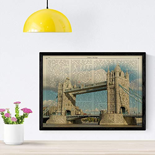 Nacnic Poster London (Turm). Abbildungen von Städten in der Welt und berühmte Sehenswürdigkeiten. A4-Format