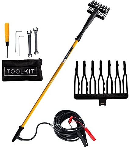 JHONSORR Scuotiolive Abbacchiatore Olive Motoabbacchiatore scuotitore olive elettrico 12V 140 watt batteria rastrelli 1000 battiti peso ridotto MANINA OMAGGIO EXTRA