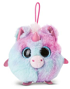NICI 46881 NICIdoos BallBies Einhorn mit Loop 9 cm – Kuscheltier Einhorn für Kinder & Erwachsene ab 3 Jahren – Flauschiges Schmusetier mit großen Glitzeraugen zum Spielen, Sammeln & Kuscheln