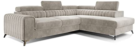 All4All Ecksofa Carola mit Schlaffunktion Polstersofa Polsterecke L-Form Couch Sofa Möbel Wohnlandschaft Eckcouch Links Rechts 23 (Paros02, Rechts)
